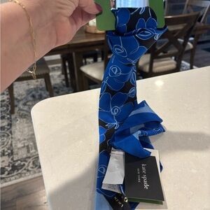 kate spade Blue Floral Silk Scarf Tie